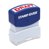 Stamp, Pre-Inked, "Draft', 9/16"x1-11/16" Imp, Red