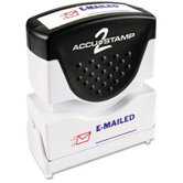 Accustamp2 Shutter Stamp with Microban, Red/Blue, EMAILED, 1 5/8 x 1/2