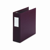 D-Ring Binder w/Label Holder, 3in Capacity, Burgundy