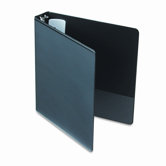 Round Ring Economy Vinyl View Binder, Black
