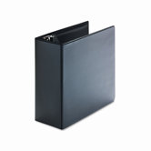 Economy D-Ring Vinyl View Binder, 5in Capacity, Black