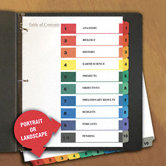 Table Of Contents Dividers, 6 Sets/Pack