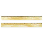 Flat Wood Ruler W/Double Metal Edge