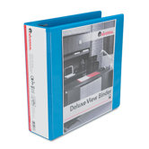 Deluxe Round Ring Vinyl View Binder, 3in Capacity, Light Blue