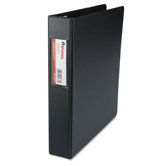 D-Ring Binder w/Label Holder, 1-1/2in Capacity, Black