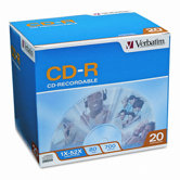 Cd-R Discs, 700Mb/80Min, 52X, 20/Pack