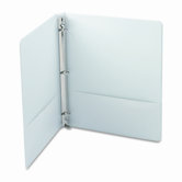 Vinyl Round Ring Locking View Binder, 1/2in Capacity, White