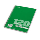 Spiral Bound Notebook, College Rule, 8-1/2 x 11, White, 120