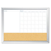 Magnetic Dry Erase 3-N-1 Board, Cork Area, 36 X 24
