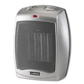 Ceramic 1500W Heater with Adjustable Thermostat, 7w x 6d x 9-1/5h, Gray