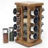 Bamboo 16 Bottle Spice Rack