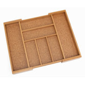 Bamboo and Cork Expandable Flatware Organizer