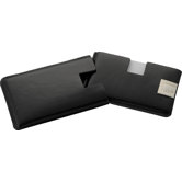 Box Calf Leather Accessories Leather Card Sleeve / Wallet in Black