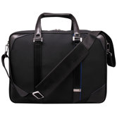 Textured Nylon Zip Brief with Side Access Computer Compartment in Black