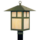 Montclair Mission  Outdoor Post Lantern in Verde Patina