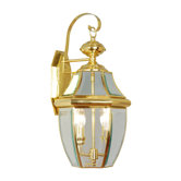 Monterey Outdoor Wall Lantern in Polished Brass