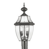Monterey Outdoor Post Lantern in Black
