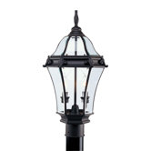 Fleur De Lis  Outdoor Post Lantern in Bronze