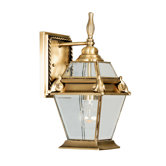Fleur De Lis 13"  Outdoor Wall Lantern in Flemish Brass