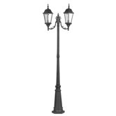 Hamilton Outdoor Two Head Post Lantern in Black