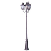 Cambridge Outdoor Post Lantern with Clear Water Glass in Bronze
