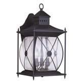 Providence Three Light Outdoor Wall Lantern in Bronze