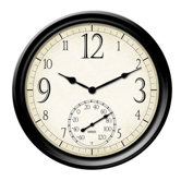 Decorative Clock with 14" Thermometer