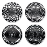 Moire Coaster in Black/White (Set of 4)