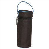 Insulated Bottle Bag in Chocolate Brown and Blue
