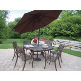 Mississippi 7 Piece Dining Set with Umbrella