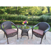 Resin Wicker 3 Piece Lounge Seating Group