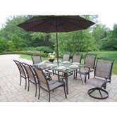 Cascade 9 Piece Dining Set with Umbrella