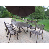 Mississippi 11 Piece Dining Set with Umbrella