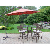 Hummingbird Mississippi 5 Piece Swivel Bar Set with Cushions and Umbrella