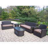 Savannah 5 Piece Wicker Lounge Seating Group