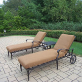 Belmont 3 Piece Chaise Lounge Seating Group with Sunbrella Cushions