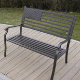 Rochester American Pride Flag Metal Garden Bench