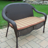 Elite Resin Wicker and Metal Garden Bench