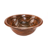 Round Braided Self Rimming Hammered Copper Bathroom Sink in Oil Rubbed Bronze