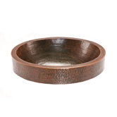 Oval Skirted Hammered Copper Vessel Sink in Oil Rubbed Bronze