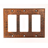 Copper Switchplate Triple Ground Fault / Rocker Cover GFI in Oil Rubbed Bronze