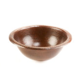 12" Round Self-Rimming Hammered Copper Bathroom Sink