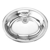 Stainless Steel Double Layer Oval Bathroom Sink