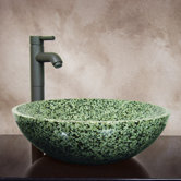 Devon 6" x 16" Hand Carved Round Vessel Sink in Green