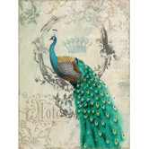 Peacock Poise II Canvas Wall Art