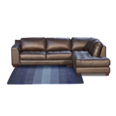 Zen Right Leather Modular Chaise Sectional