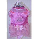 Satin Princess with Crown Dog Costume