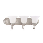 Ballerina  Vanity Light with Frosted White Glass in Brushed Nickel