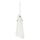 12.5" x 4"  Halogen Pendant with Arctic White Glass in Brushed Nickel