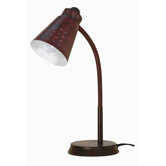 One Light Large Goose Neck Desk Lamp in Bronze